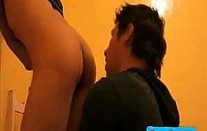 Hot ass play and riming against the wall