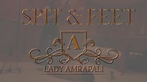 SPIT & FEET Total lengths 4:45 minutes Spitting Feet Foot Fetish Slave BDSM Chewed Food  ?? Anspucken Spucke Füße Sklave vorgekautes Essen  LADY AMRAPALI  Herrin Mistress Domina