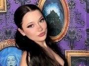 Goth Girl Pigtails Takes Off Bra In Haunted House With Music