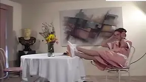 Horny maid moans as she fucks her pussy with a banana