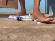 MALE FEET CRUSHING A TINY AIRPLANE | GIANT FEET FETISH