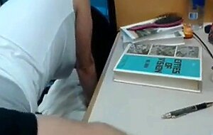 Blonde Couple's Public Library Webcam Fuck