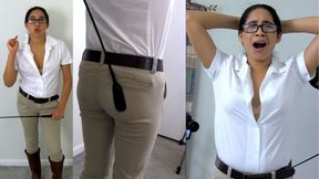 Bratty ridding girl eRica gets spanked for trying to buy her way through class!!