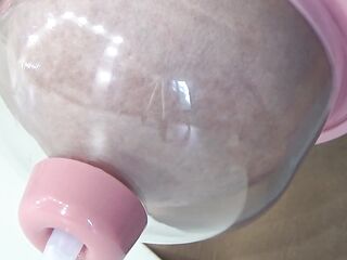 Vacuum pump for breast massage. Experiment