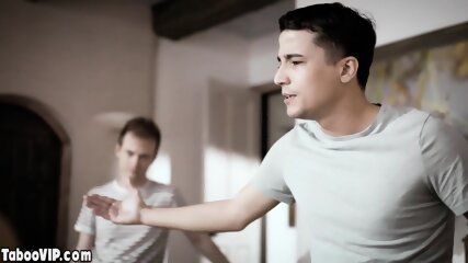Sons double penetrated mature stepmom to calm her down