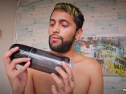 Free Vid QUTOYS Mermaid automatic masturbator and penis pump on my big uncut cock makes me cum hard