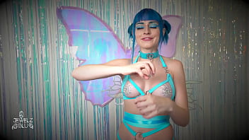 You wander into the woods where you meet a magical fairy... She tells you to pull your hard cock out