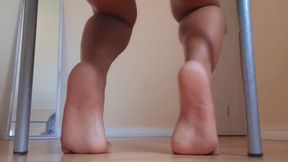 Candid Feet Shaking Fast Under the Chair | Bare, Flexed & Unstoppab