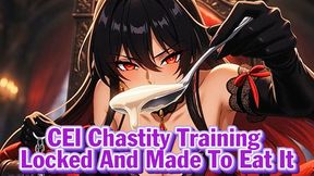 CEI Chastity Training – Locked And Made To Eat It | Goddess Hiyori