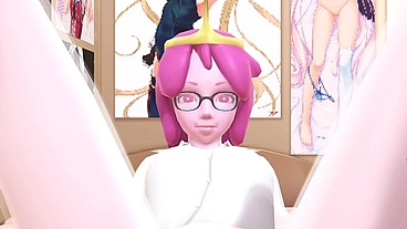 Princess Bubblegum and Marceline the vampire Double dildo adventure time