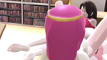 Princess Bubblegum and Marceline the vampire Double dildo adventure time