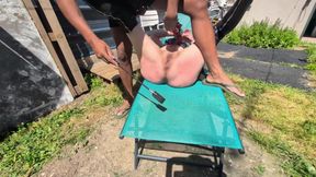 Domination Session for This Mature Woman in the Garden.
