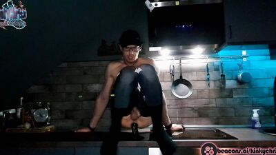 KinkyChrisX - Kitchen fuck in thigh high socks