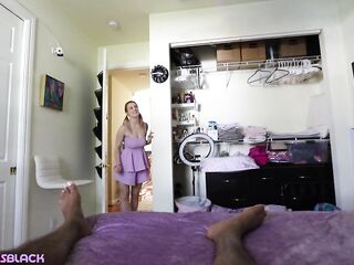That babe Saw My BBC And Couldn't Resist - Teen Likes Ebony