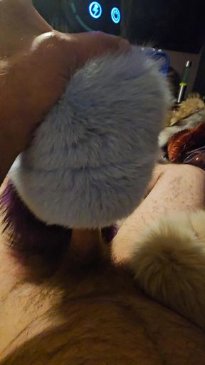 Fur fetish penis pump furry masterbator cum collector