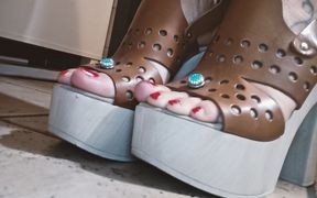 Foot in a Slutty Shoe Ready to Be Licked