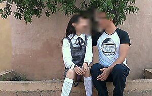 gets horny and fucks in the park with her boyfriend