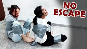 Duct Tape Escape Challenge Fails: Double Ball-Tied & Hooded Girls