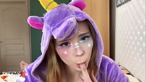 Unicorn Big Ass Blowjob Dick and Hard Fuck - POV Cosplay