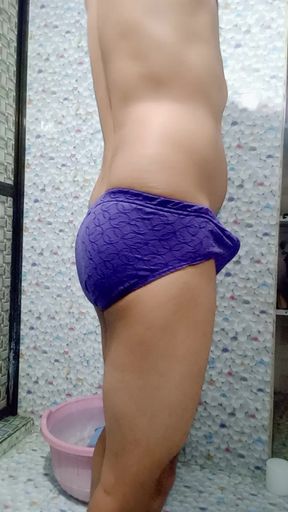 My sexy stepcusin panty in bathroom