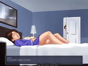 Summertime saga: stepdaughter and stepson caught their stepmother masturbating in her bed ep 43