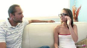 tiny glasses girl riley reid with mini tits seduce to fuck by older guy with big cock
