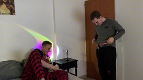 big cock hunk bareback fucks his slutty femboy in fishnets
