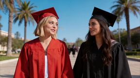 graduation day! a sexy blonde has just graduated from college and as a gift she wants her partner s big penis and for him to cum inside her. (ai-generated video)
