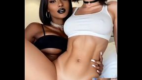 Beautiful Ebony Goth Transgender Girl Fucking A Tasty Tight Pussy Goth Teen Girl, AI Generated