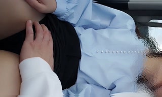 When I was horny in the car, he made me cum with his fingers ♡