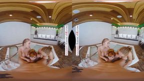 Three hot babes share a hard cock