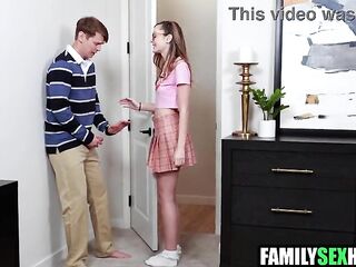 Stepmom & Stepdaughter Helping Out Porn Junkie Stepson