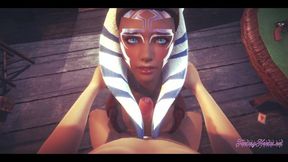 Starwars Hentai POV Ahsoka 3D 4D - Blowjob and Fucked Cowgirl Stily with Creampie