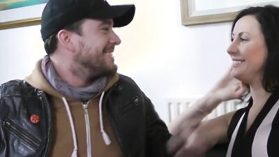 Euro mature in lingerie gets cum on ass after sex