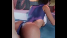 Jill Valentine’s Animated Pool Sex With Big Tits & Thick Dick Action