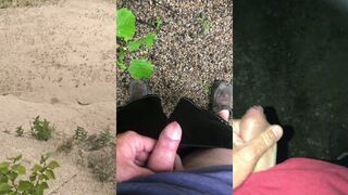 Compilation of Solo Masculine Outdoors: Pissing, Homo, and Close-Up Compilation