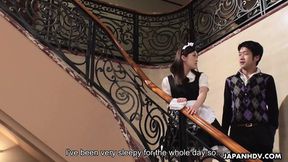 Japanese maid Anna Kimijima pleasures a thick cock&#x1F32D; with no filters