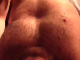 Amateur hunk films stroking big cock for wife