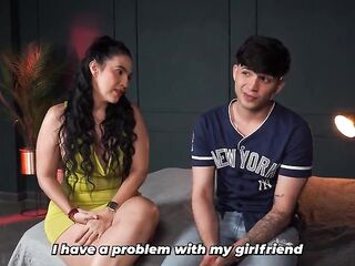 Stepson with no raunchy experience learns from the most good! - Large-bootied stepmother