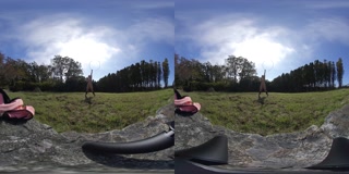Nude Hula Hooping in a random backyard 180 VR Virtual Reality 3D
