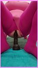 Crossdresser rides big dildo