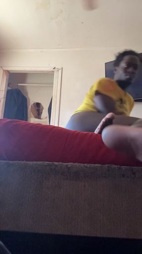 Playin wit My Belly While Showin Off My Dick and Twerkin My Booty and Showin Off My Feet