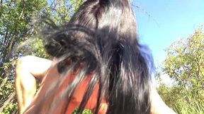 latino couple fucking outdoors in a forrest she makes him cum really fast all over her back - latinos puercos