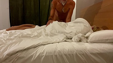 WILDSPAINMAN WAKES UP LITTLE BLONDE WITH DOUBLE ORGASM - TONGUE AND COCK WITH CUM INSIDE PUSSY