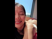 Asian With Braces Teasing By The Window And Shaking Her Ass