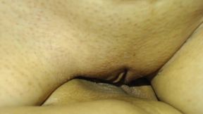 Amateur step-sisters trib in up close porn action