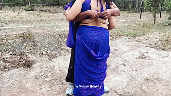 Sexy Indian Couple Romance in Outdoor - Saree Sex - Saree lifted up and Ass Spanked - Risky Public Love Making