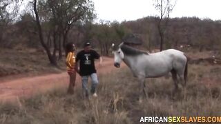 Black bimbos taken public to banged rancher