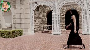 Petite Latina Alexa Chains deepthroats and rides big cock in public