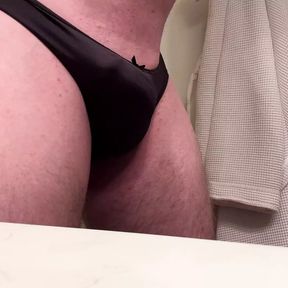 Stroking in step daughter black panty